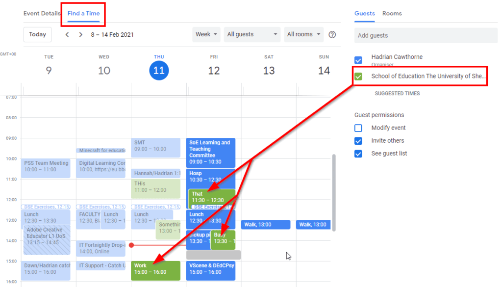 Find a time in Calendar